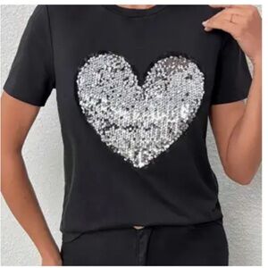 Sequin Heart T-Shirt